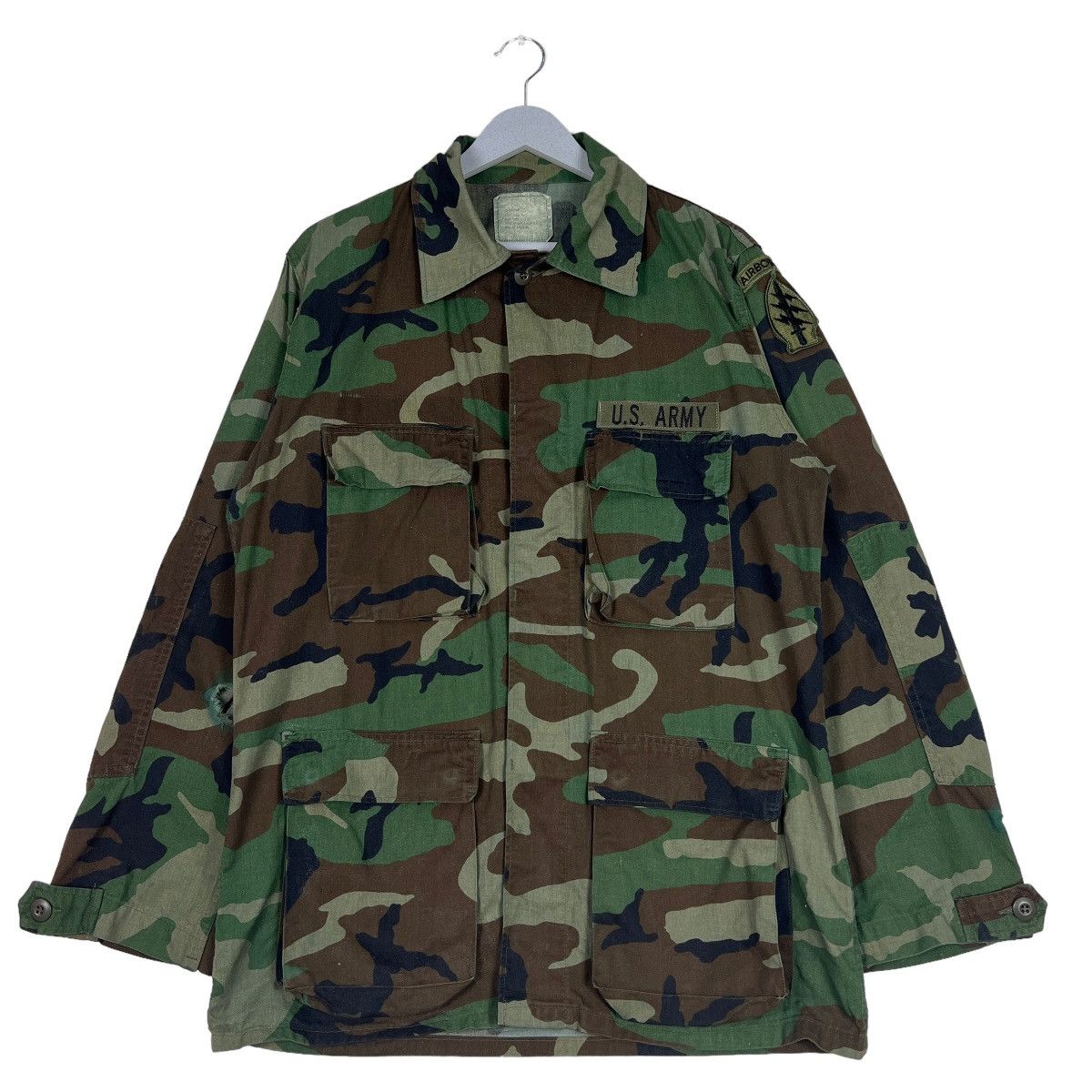 Vintage 🔥 VINTAGE US ARMY COMBAT WOODLAND CAMOUFLAGE JACKET Size US M / EU 48-50 / 2 - 1 Thumbnail