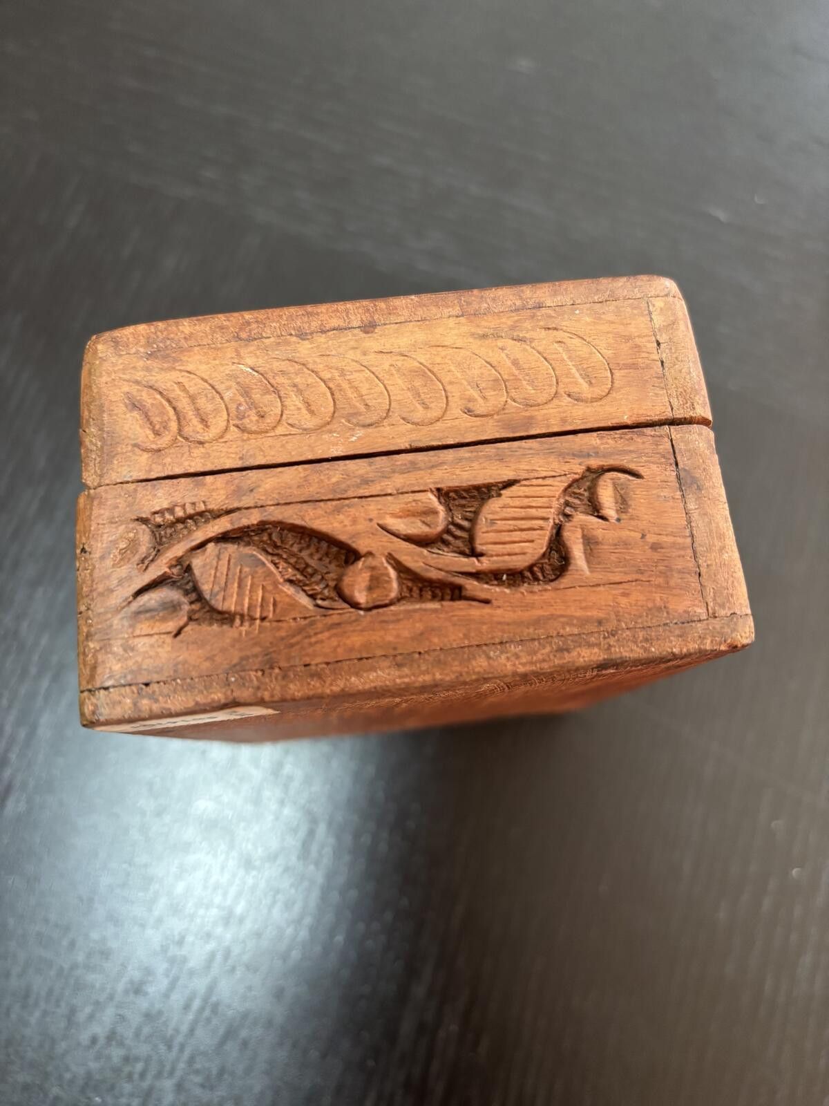 The Unbranded Brand Hand-Carved Wooden Jewelry or Trinket Box with Floral Design Size ONE SIZE - 8 Thumbnail