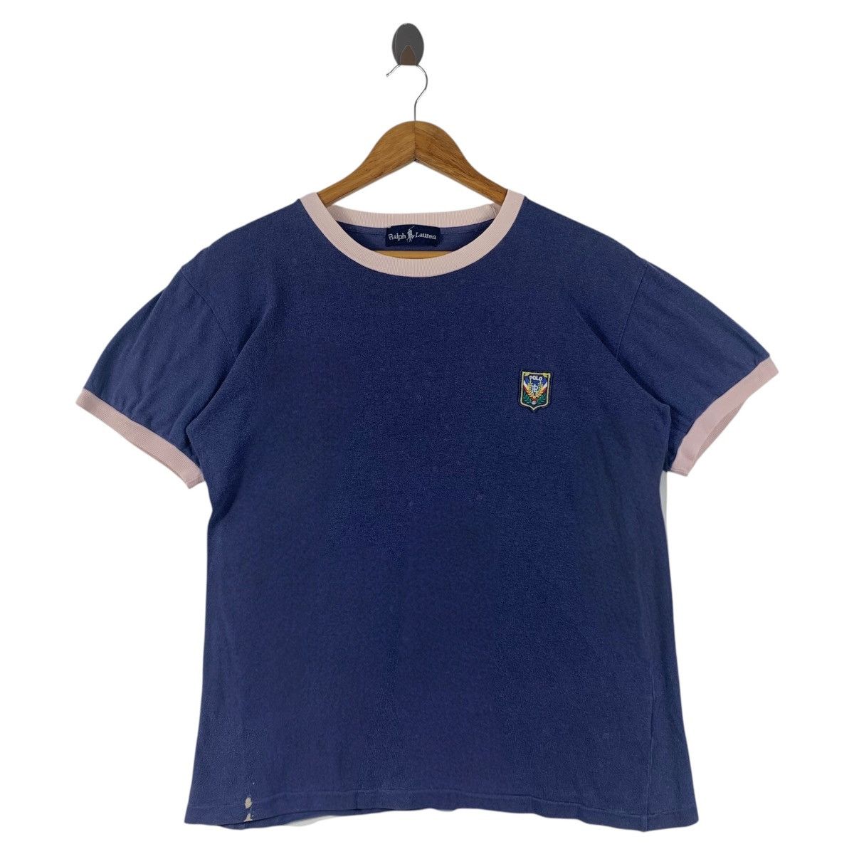 Polo Ralph Lauren × Vintage Vintage 80s POLO RALPH LAUREN Uni Crest T Shirt USA Race Ski Size US M / EU 48-50 / 2 - 1 Thumbnail