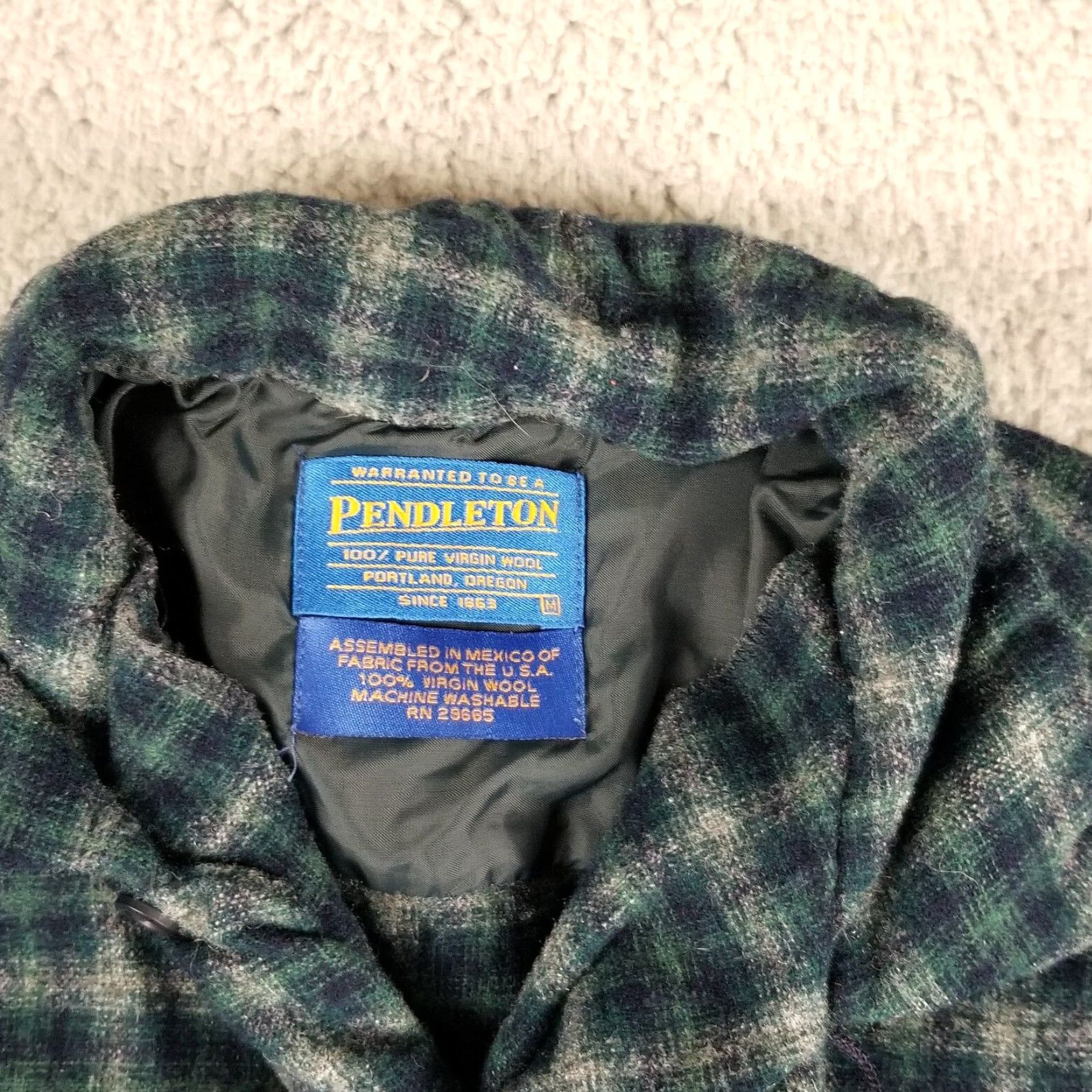 Pendleton VINTAGE Pendleton Wool Shirt Plaid Button-Up Casual Adult Medium Blue 50s 60s Beach Men Size US XL / EU 56 / 4 - 2 Thumbnail