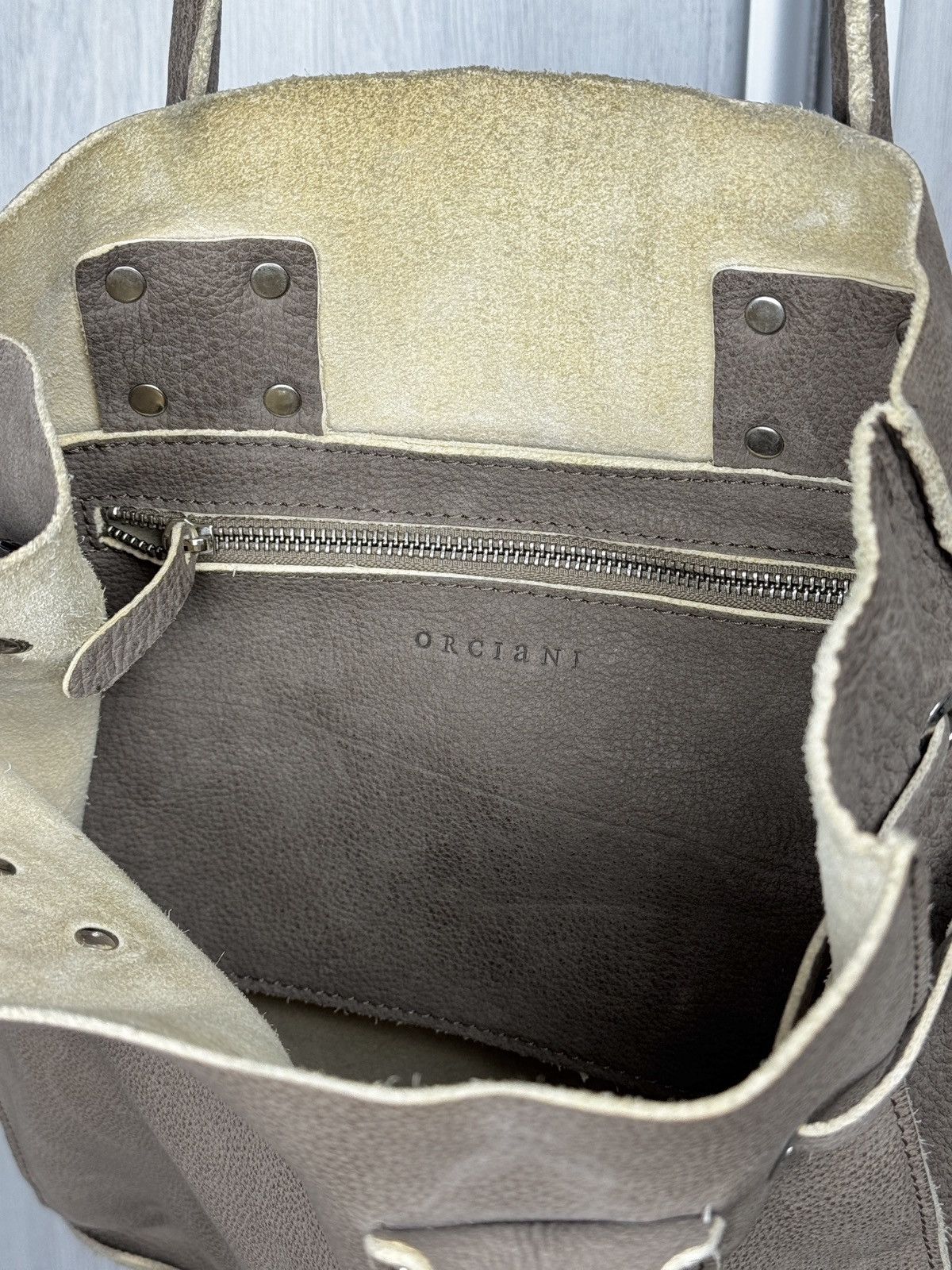 Orciani Orciani beige/grey soft leather tote bag Size ONE SIZE - 11 Thumbnail