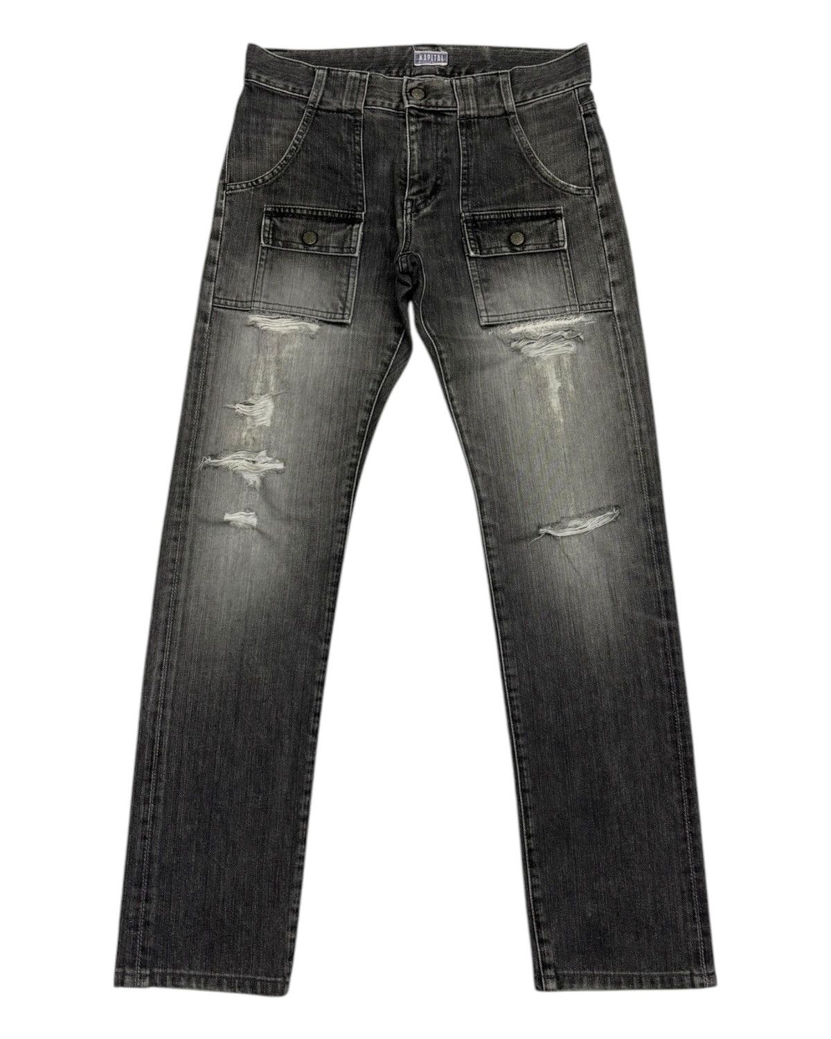 Kapital Kountry KAPITAL SLIM FIT DISTRESSED BUSH JEANS Size US 30 / EU 46 - 1 Thumbnail
