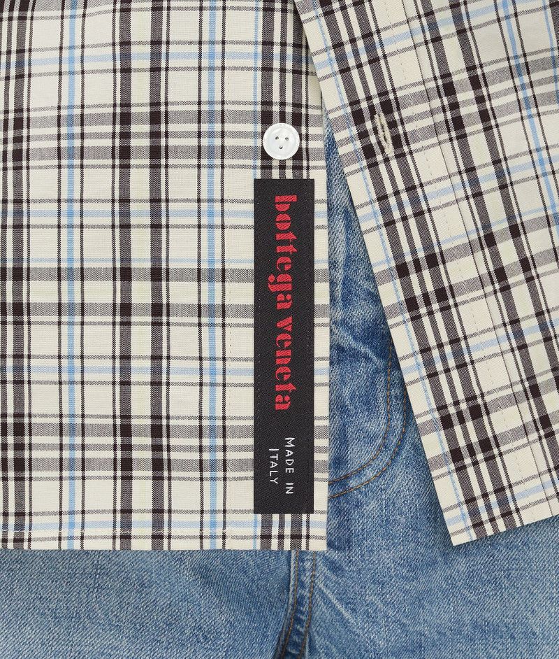 Bottega Veneta o1s1rm0326 Checked Cotton Shirt in Multicolor Size US M / EU 48-50 / 2 - 4 Thumbnail