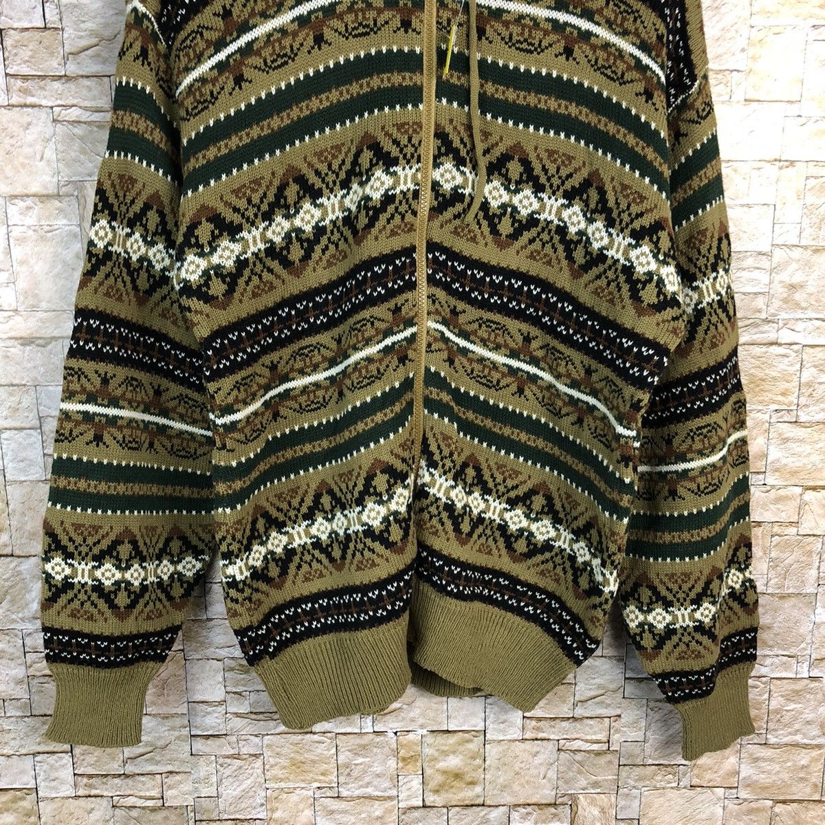 Homespun Knitwear Studio Canal art design Green Hoodie sweater #A427 Size US M / EU 48-50 / 2 - 3 Thumbnail