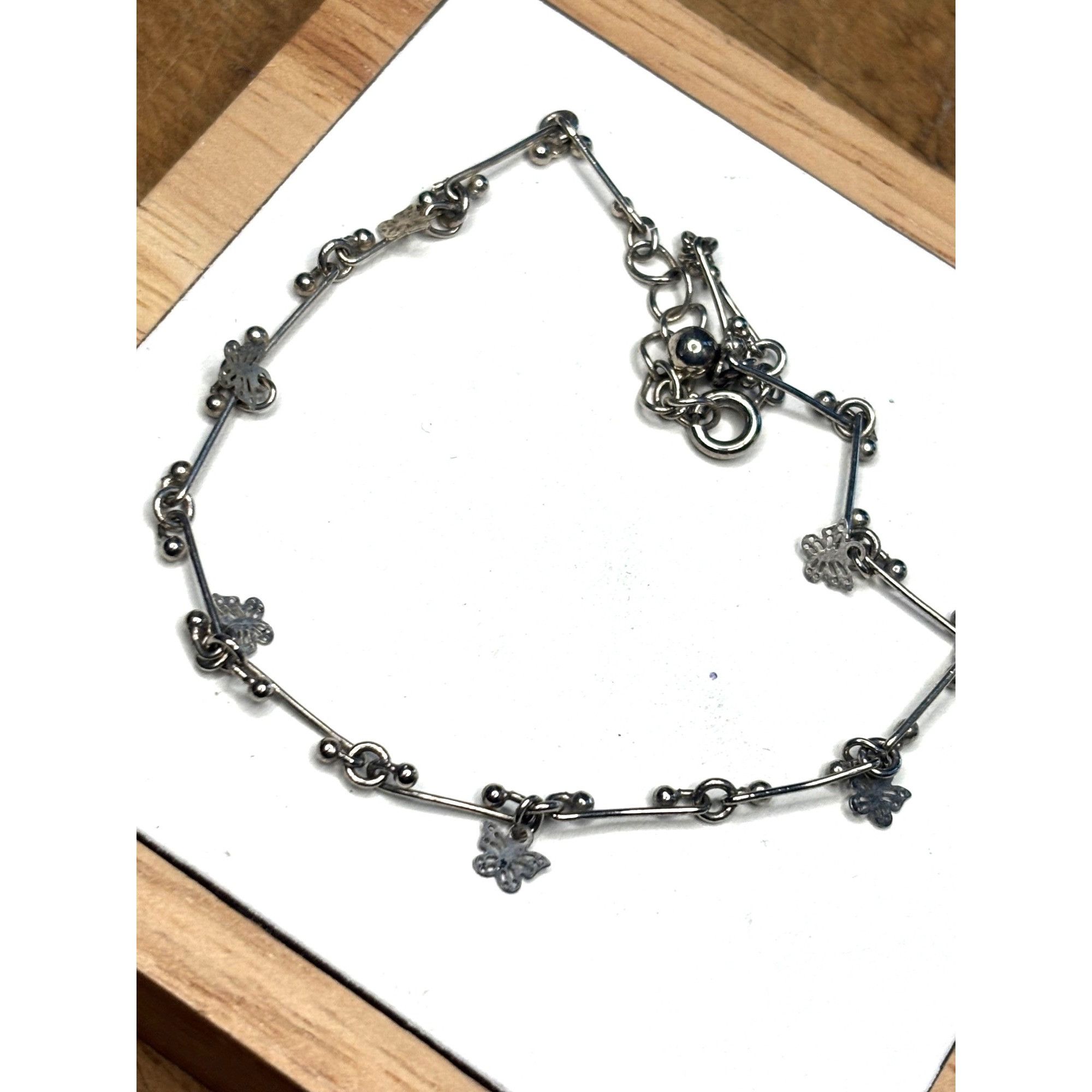 Other Silver Butterfly Charm Anklet With Adjustable Chain For Wome Size ONE SIZE - 3 Thumbnail