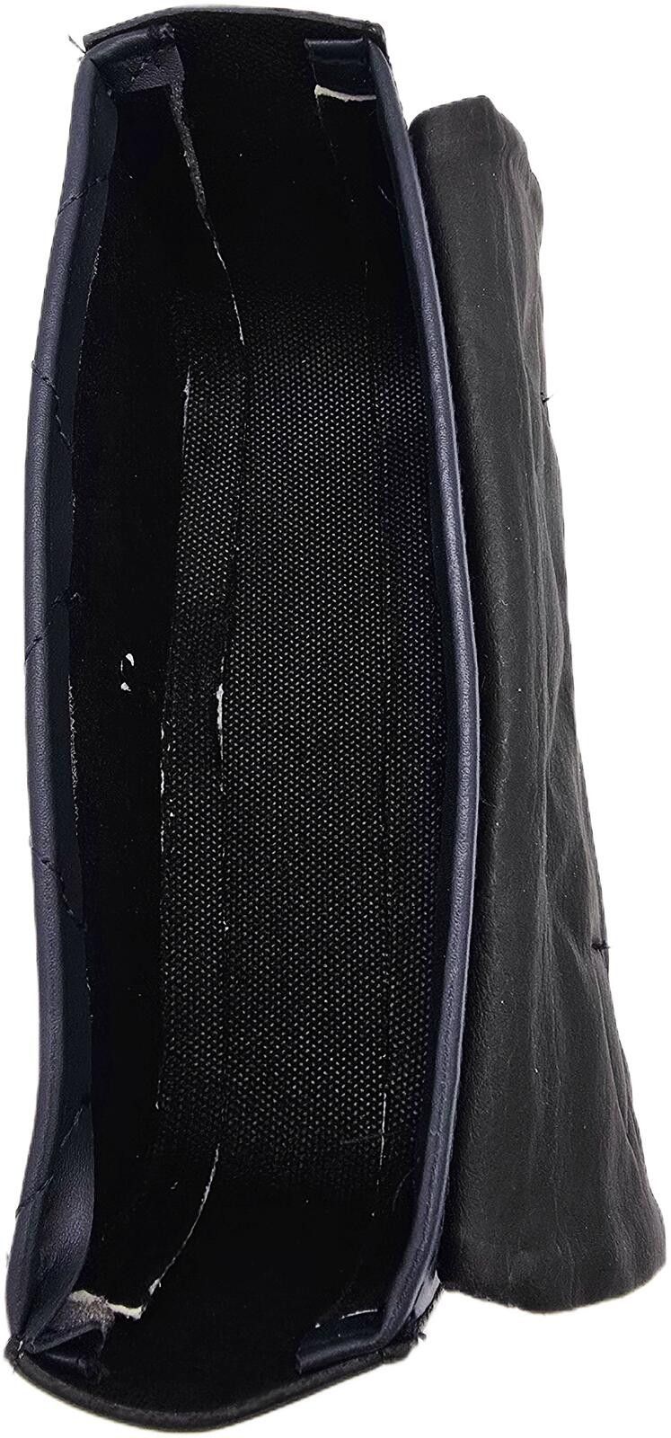 Unknown London Quilted Navy Blue Handbag with Silver Hardware and Detailing Size ONE SIZE - 8 Thumbnail