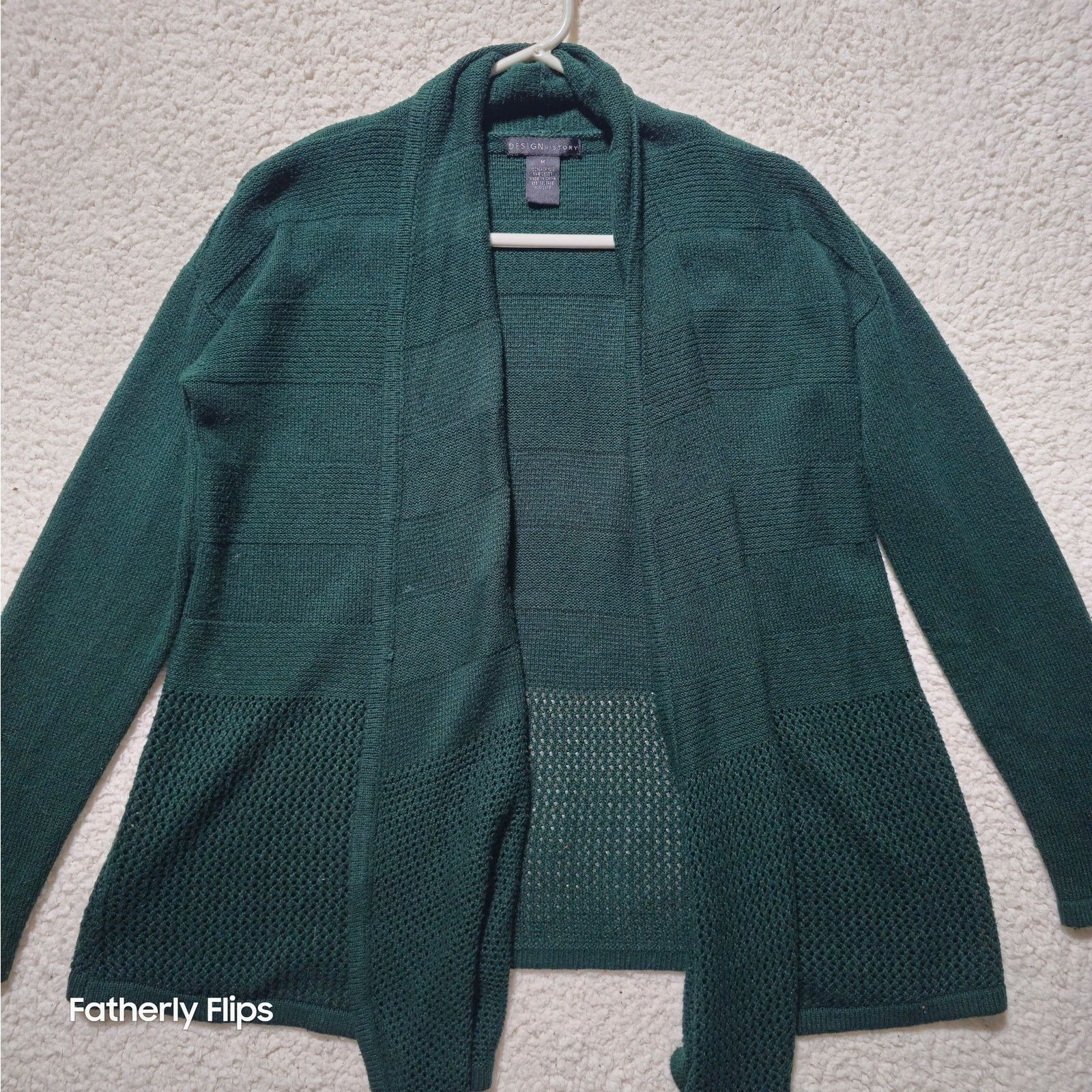 Other Design History Green Open Front Knit Cardigan Women's M Size M / US 6-8 / IT 42-44 - 1 Thumbnail