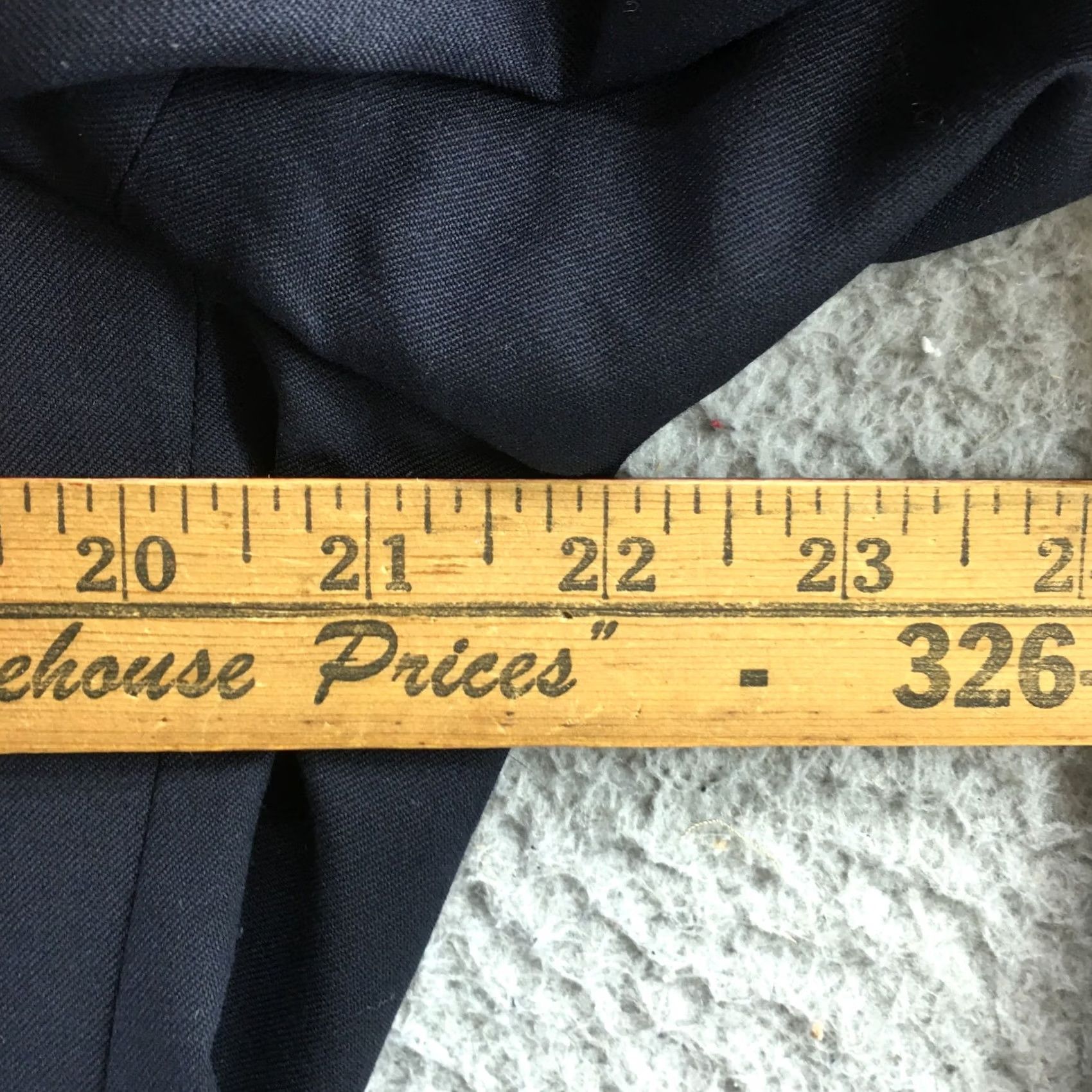 Vintage Macys Men's Blazer 40R Navy Wool 3 Button Notch Lapel Sports Coat Jacket Coat - Regular Size, Blue, Solid, Wool, Vintage No Size 40R - 7 Thumbnail
