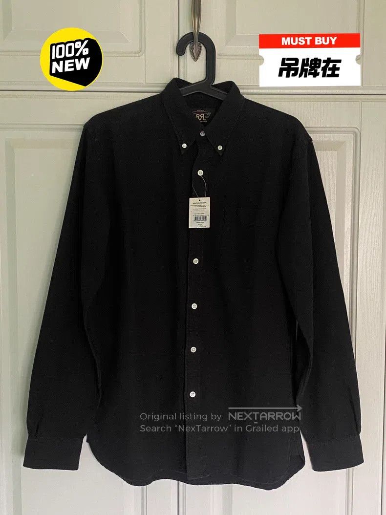 RRL Ralph Lauren RRL Ralph Lauren Oxford Shirt Charcoal Size US S / EU 44-46 / 1 - 1 Thumbnail