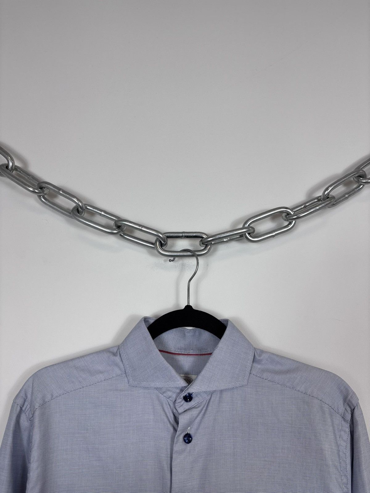 Eton Eton Men’s Slim Fit Light Blue Button Up Dress Shirt Size US M / EU 48-50 / 2 - 3 Thumbnail