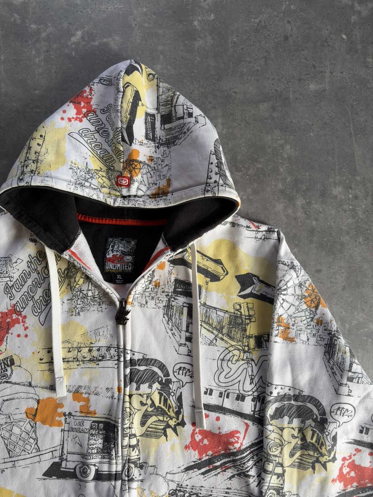 Ecko Unltd. Ecko Unltd Grafitti AOP Printed Baggy Zip Hoodie XL Size US XL / EU 56 / 4 - 4 Thumbnail