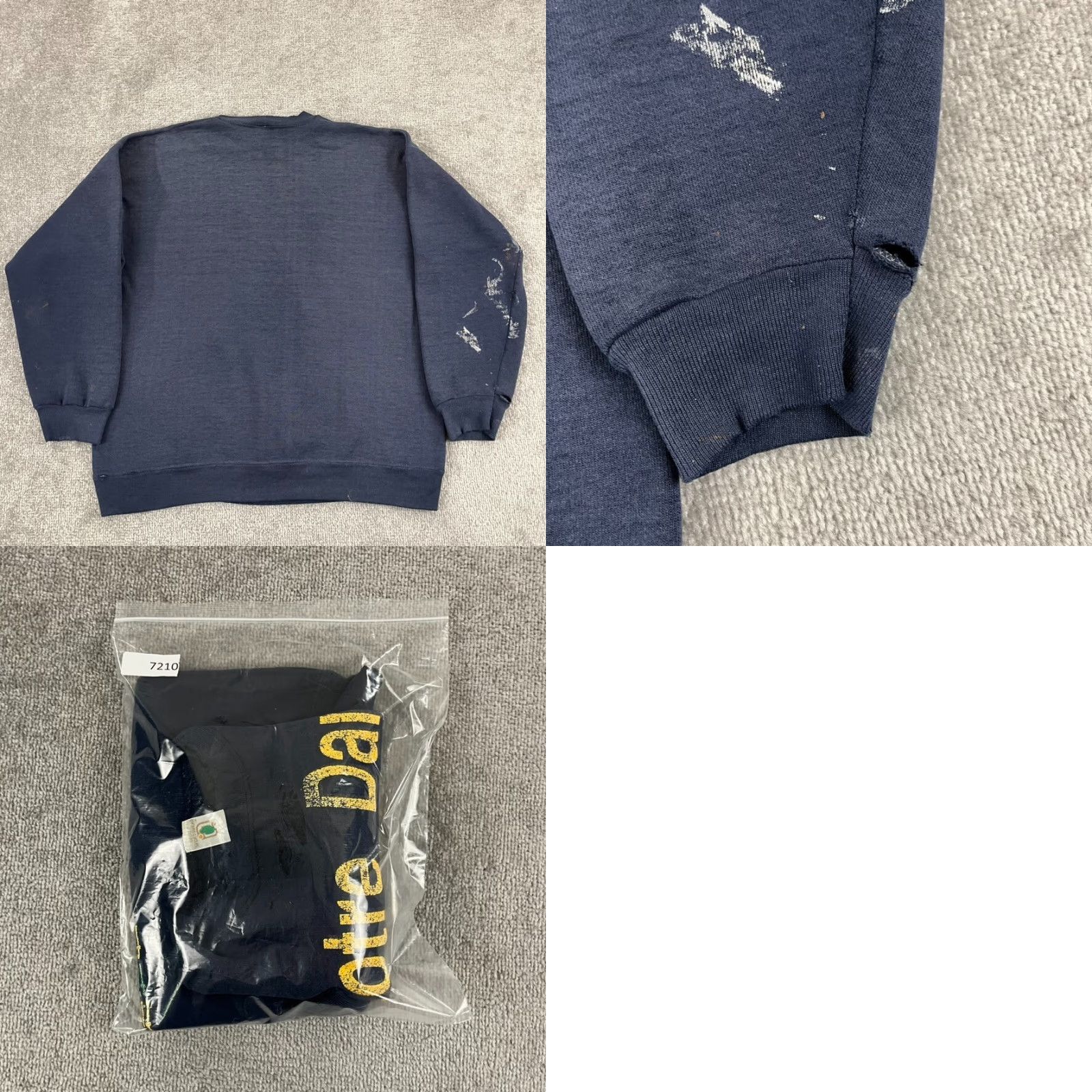 Thrasher VINTAGE NOTRE DAME Sweatshirt Unisex 80s Large Blue Logo Graphic Print Retro College Football Size US L / EU 52-54 / 3 - 9 Thumbnail