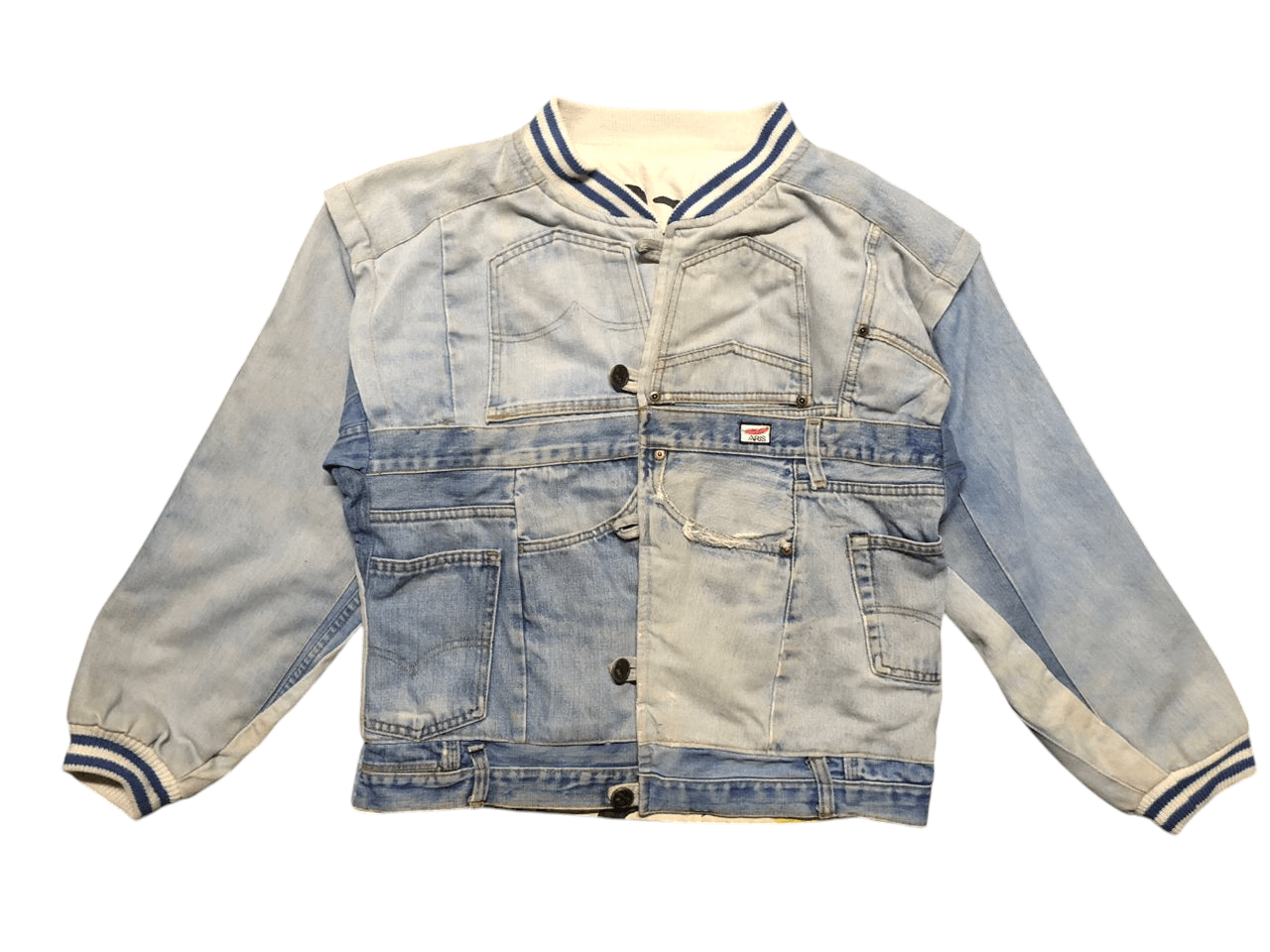 Very Rare Vintage Denim Jacket Custom By Aris Distressed