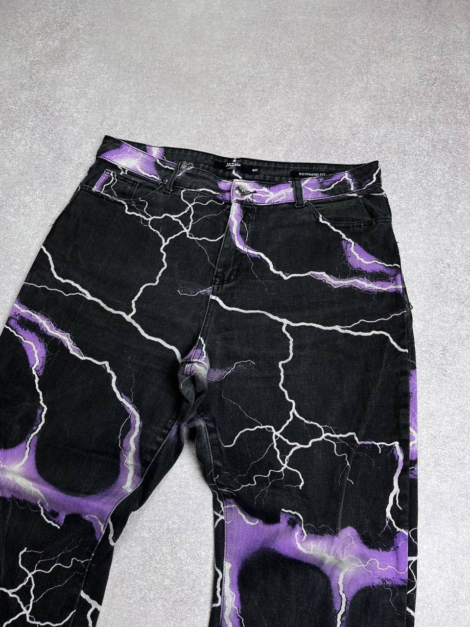 Vintage VINTAGE LIGTHNING ALLOVERPRINT BAGGY DENIM JEANS Y2K 32 Size US 32 / EU 48 - 5 Thumbnail