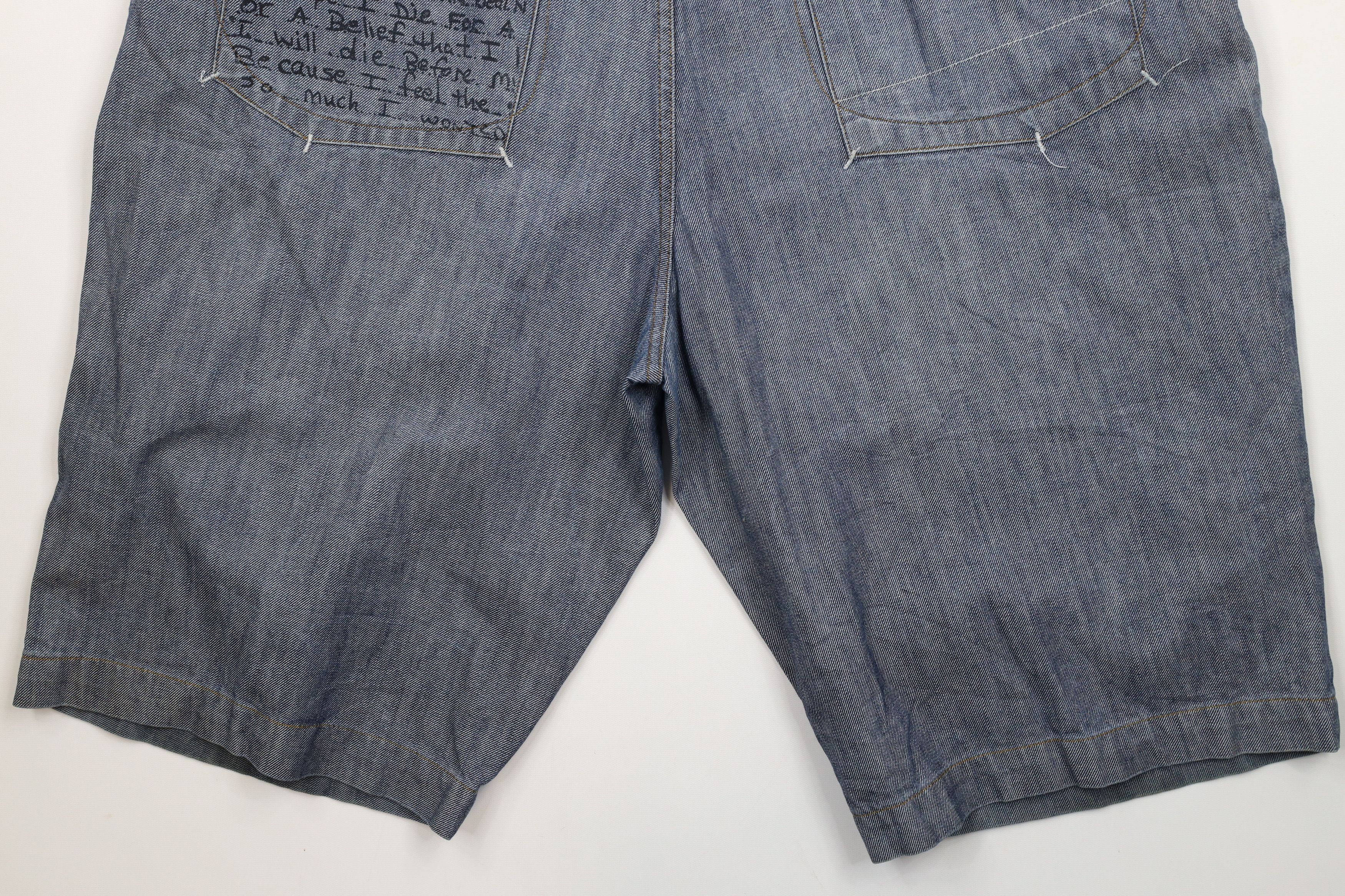 Vintage Vintage 90s Y2K Makaveli Baggy 2Pac Hip Hop Rap Denim Shorts Size US 40 / EU 56 - 14 Thumbnail