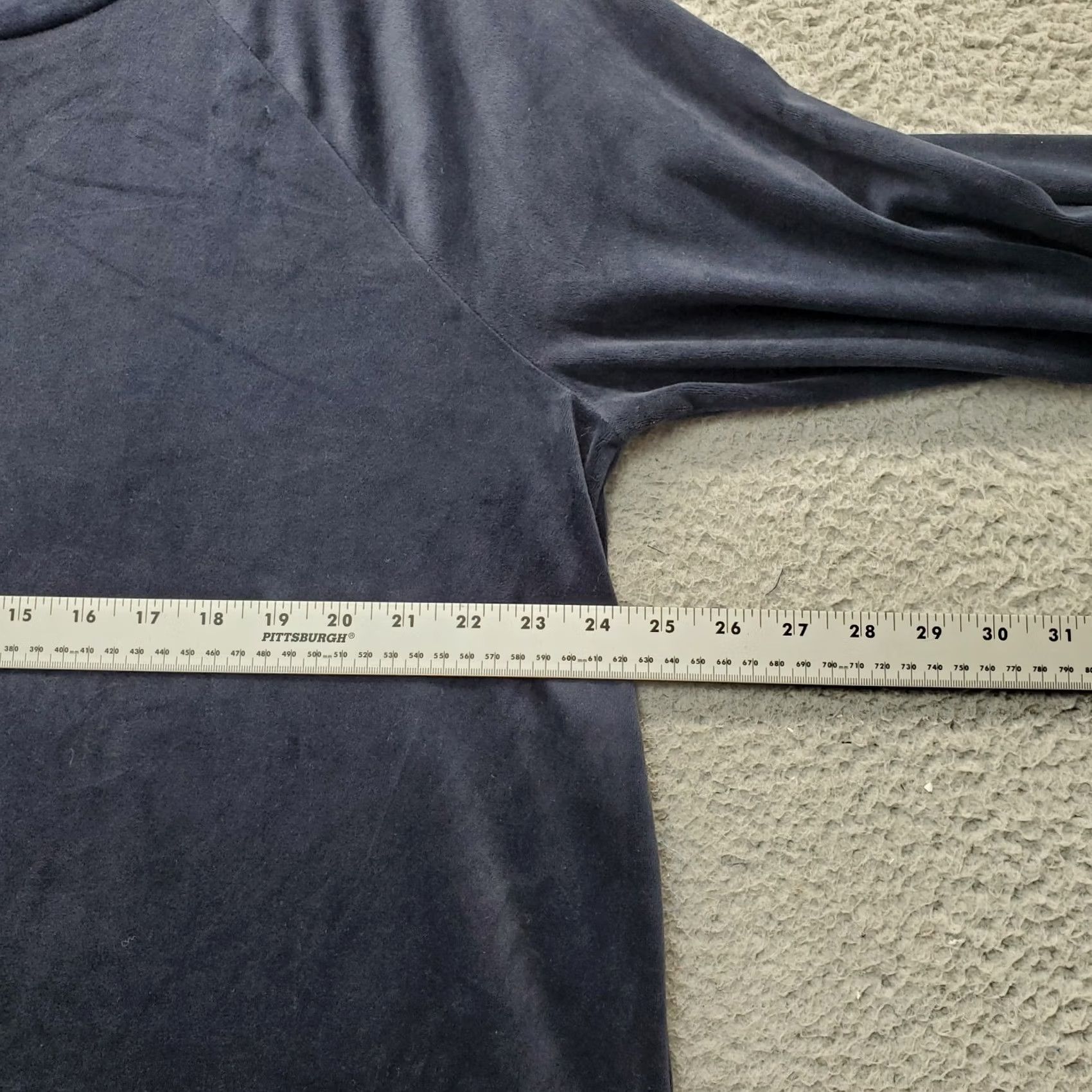 Loft LOFT Sweatshirt Womens 16/18 Navy Velour Elastic Cuff Hem Round Neck Pullover Shirt Womens Size 16/18 Navy Velour Pullover Size XXL / US 16-18 / IT 52-54 - 3 Thumbnail