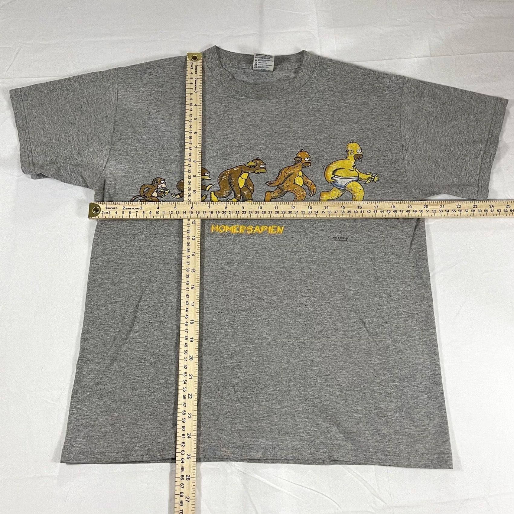 Vintage VINTAGE Homer Simpson Sz M Homersapien T-Shirt Gray Crew Neck Short Sleeve Men M Cartoon TV Size US M / EU 48-50 / 2 - 2 Thumbnail