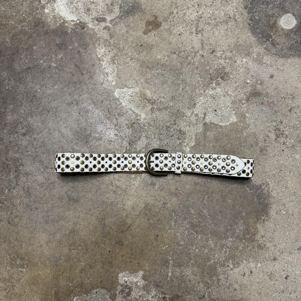 Designer × Vintage Hand Made Grunge Studded Leather Belt Size 30 - 1 Thumbnail
