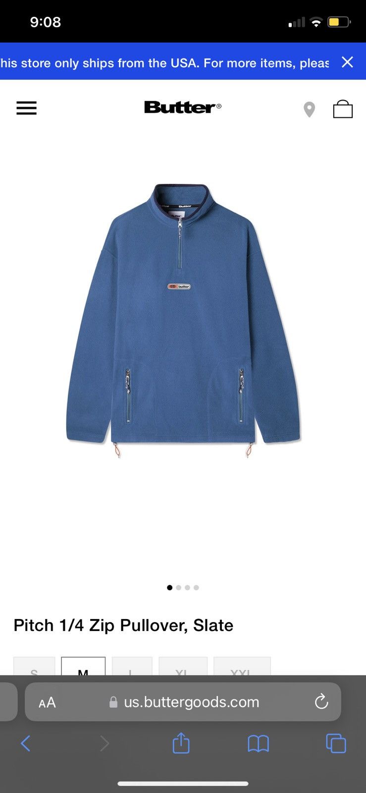 Butter Goods Butter Goods Navy 1/4 Zip Fleece Size US M / EU 48-50 / 2 - 6 Thumbnail