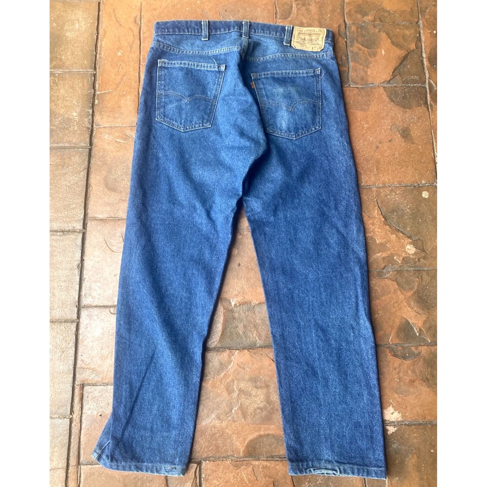Levi's VINTAGE Levi's 575 Orange Tab Jeans Men's 36x32 Distressed Bootcut Denim Blue 80s Mens Size US 36 / EU 52 - 2 Thumbnail