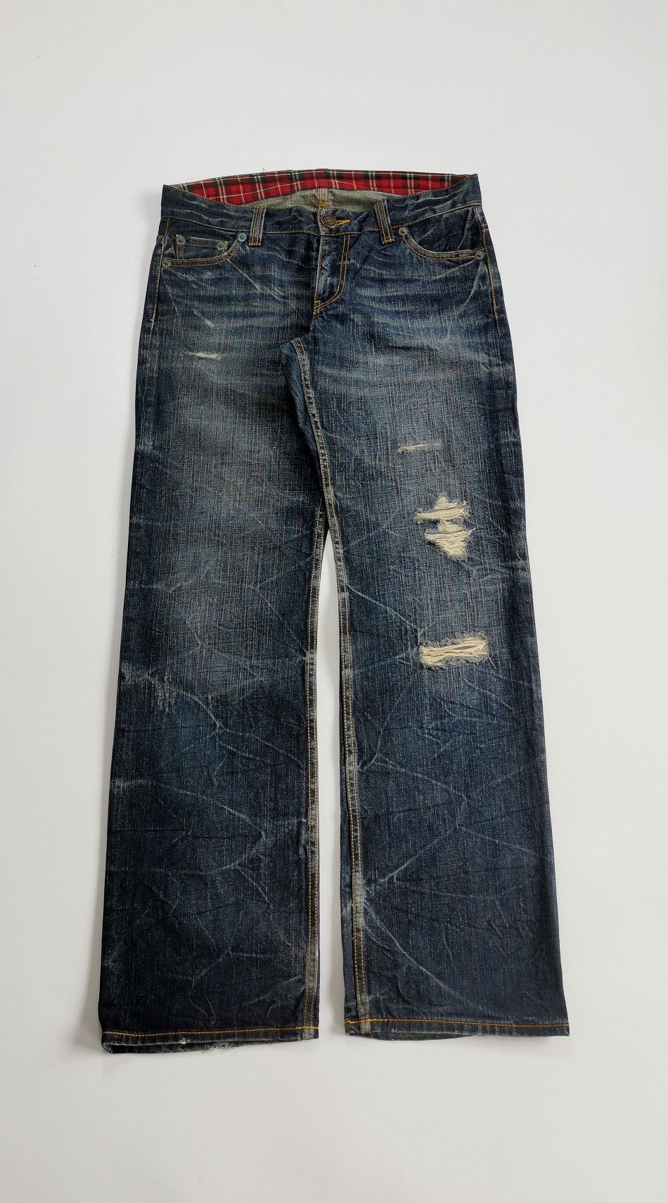 Japanese Brand Theoria Whiskers Distressed Jeans Size US 32 / EU 48 - 1 Thumbnail