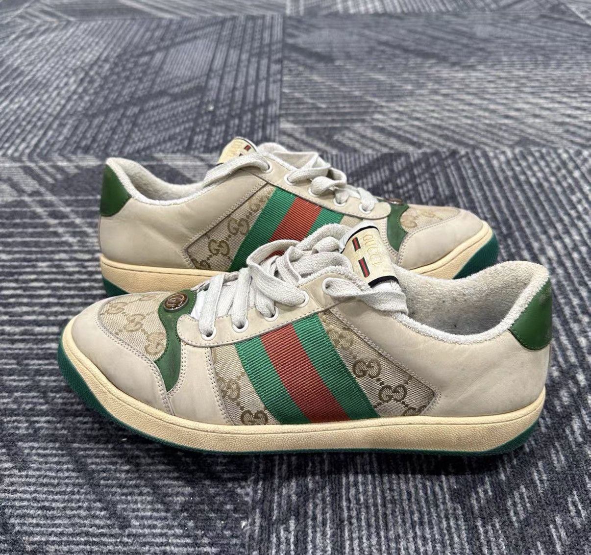 Gucci Gucci Screener Enamel Green-Tip Distressed Sneakers J42 Size US 9.5 / EU 42-43 - 4 Thumbnail