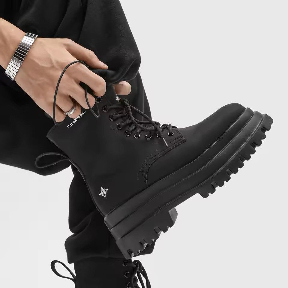 Japanese Brand Thick Soled High Top Men Pu Leather Boots Size US 6 / EU 39 - 4 Thumbnail