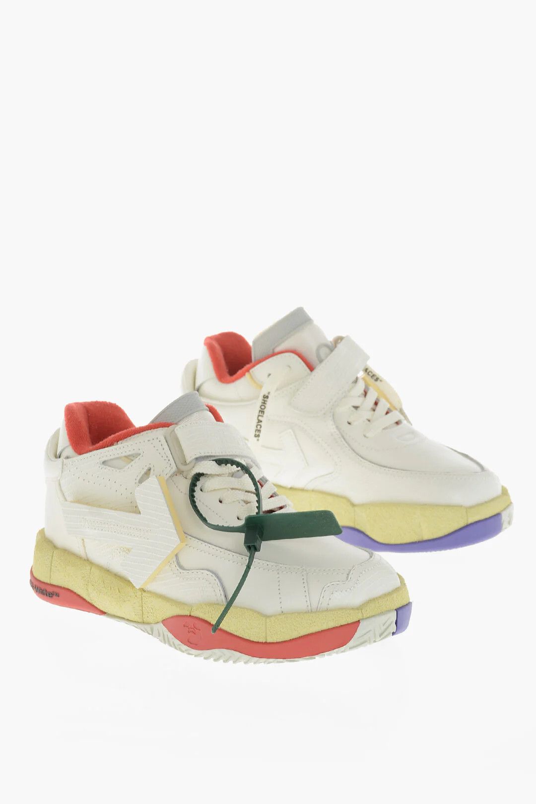 Off-White og1mm0426 Leather & Cotton Low-Top Sneakers in White Size US 7 / IT 37 - 3 Thumbnail