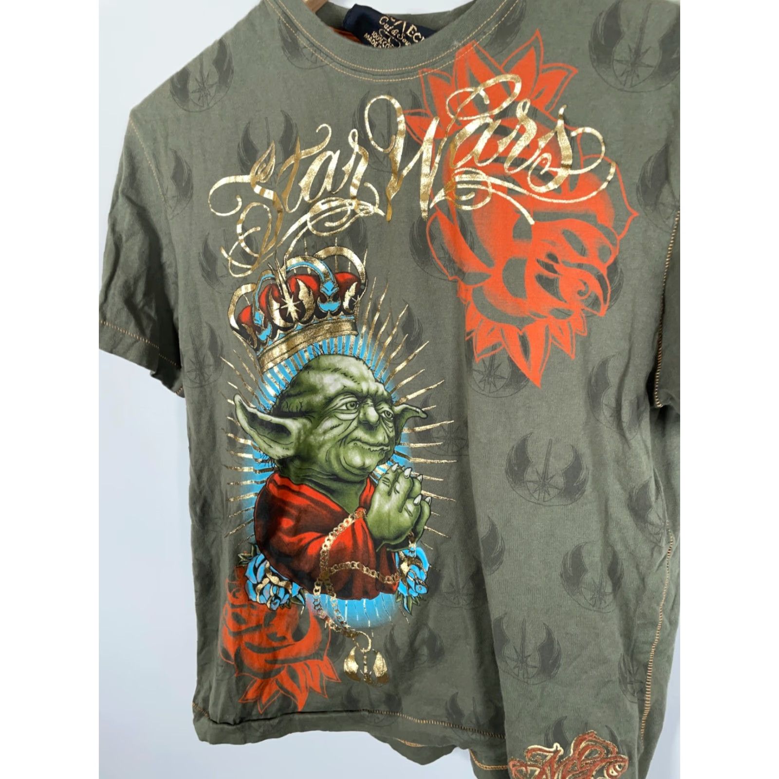 Star Wars Marc Ecko Star Wars Yoda T-Shirt Men’s Medium Graphic Print Crew Neck Short Sleeve Green 100% Cotton 2008 Vintage No) Size US M / EU 48-50 / 2 - 7 Thumbnail