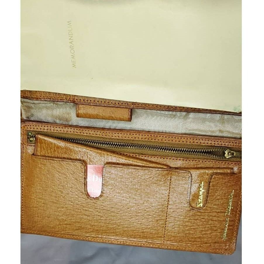 Other Brown Tall Bi-Fold Leather Wallet Coin Purse/Memorandum Slot Size ONE SIZE - 4 Thumbnail