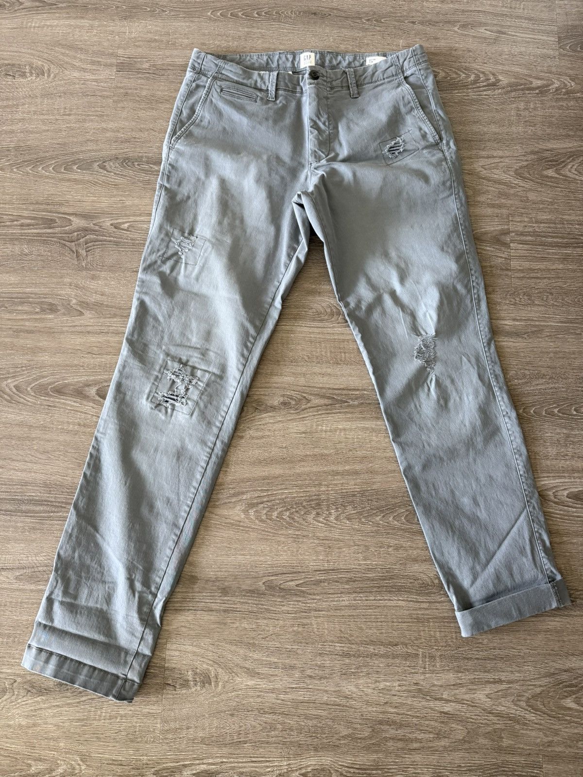 Gap Gap vintage chino grey pants distress Size US 34 / EU 50 - 2 Thumbnail