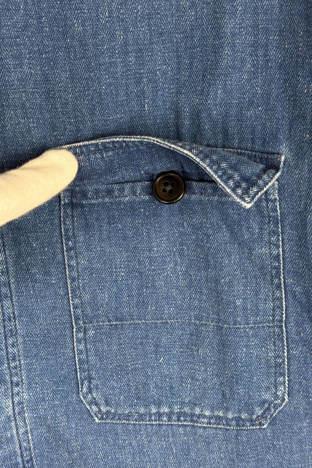 RRL Ralph Lauren RRL Cotton-Linen Herringbone Denim Work Jacket - ss15 est, Size US L / EU 52-54 / 3 - 9 Thumbnail