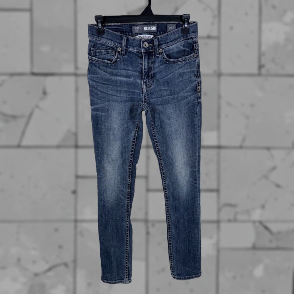 BKE BKE ALEC Jeans Straight Leg Blue Mens 28R XS 31 Blue Buckle Bke Jeans Mens 28R 31 Size US 28 / EU 44 - 1 Thumbnail