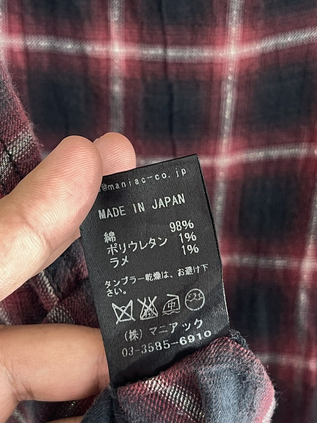 Le Grande Bleu (L.G.B.) LGB Shadow Distressed Plaid Tartan Long Flannel I6W9 Size US M / EU 48-50 / 2 - 18 Thumbnail