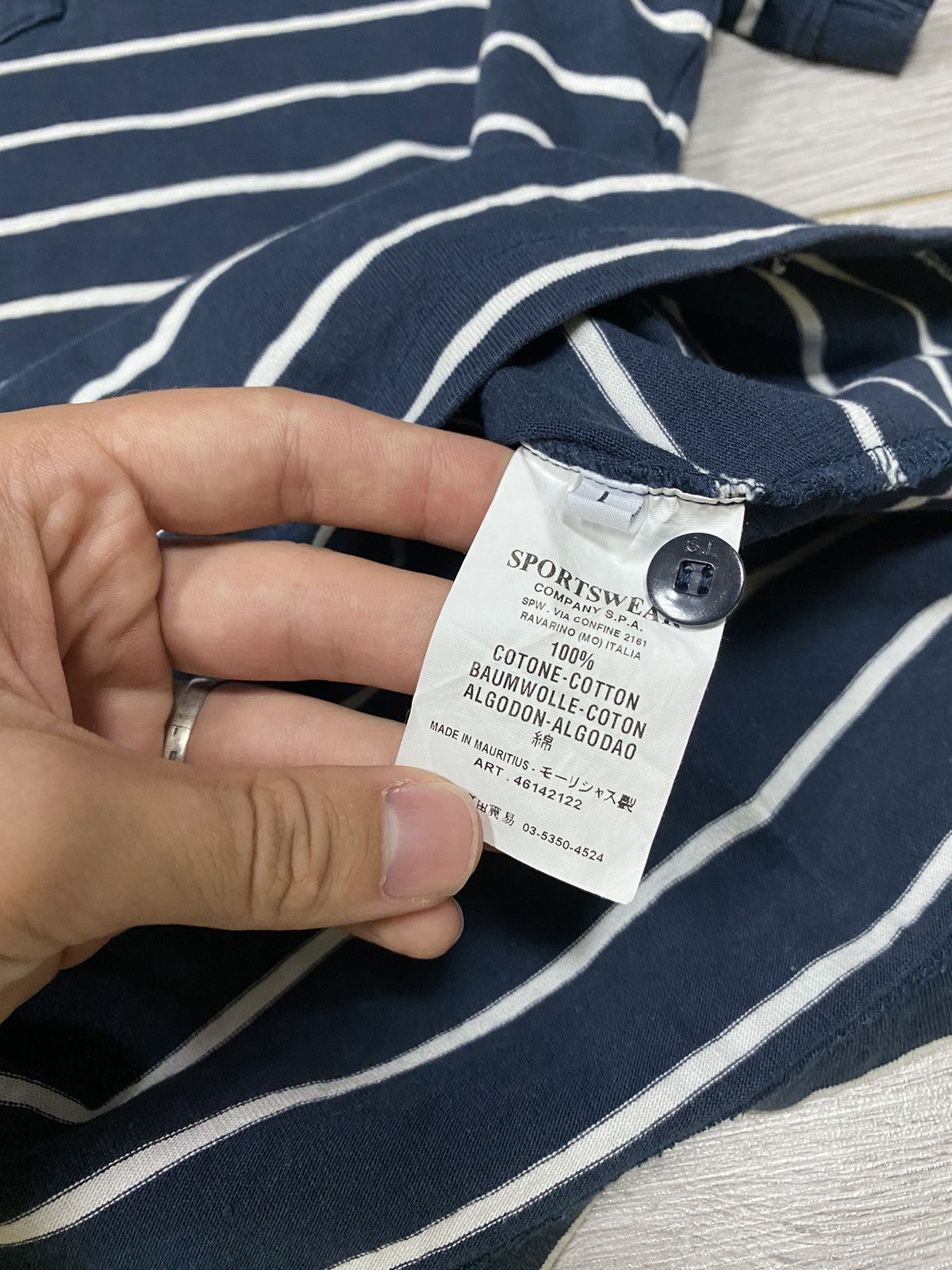 Stone Island Stone Island vintage striped compass polo Size US L / EU 52-54 / 3 - 8 Thumbnail