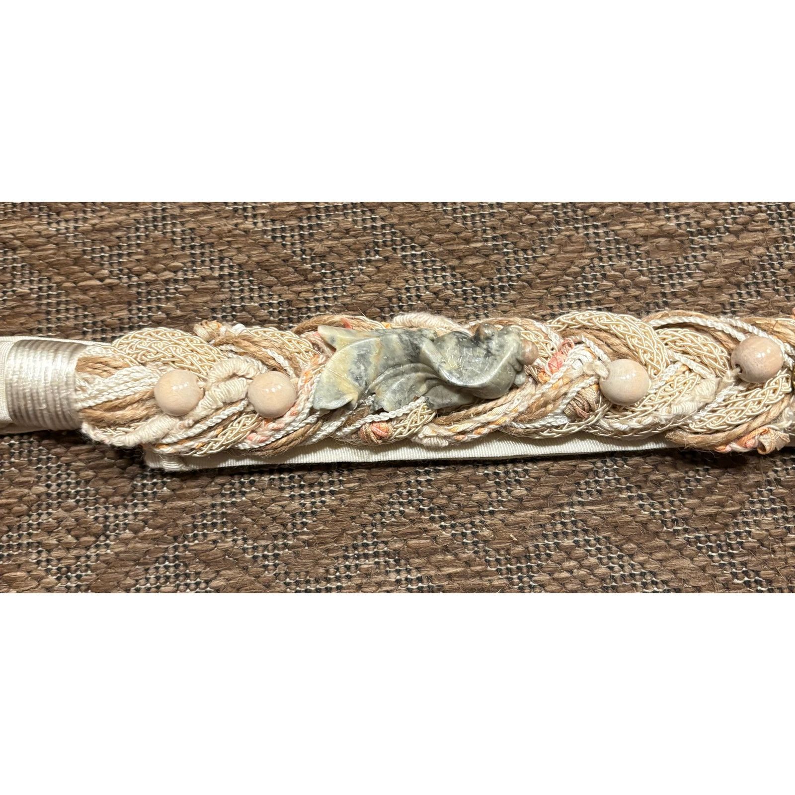 Vintage Vintage Carolyn Tanner Designs Braided Belt Cream Textured Size ONE SIZE - 5 Thumbnail