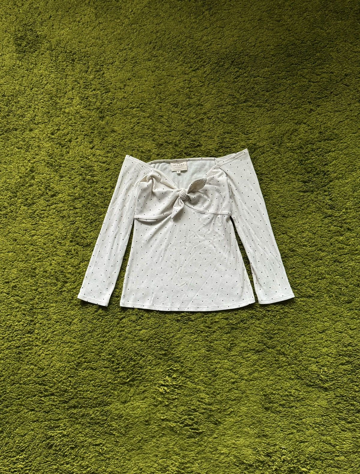 Designer × Sezane Sezane Paris oldmoney style ribbed longsleeve blouse Size M / US 6-8 / IT 42-44 - 1 Thumbnail