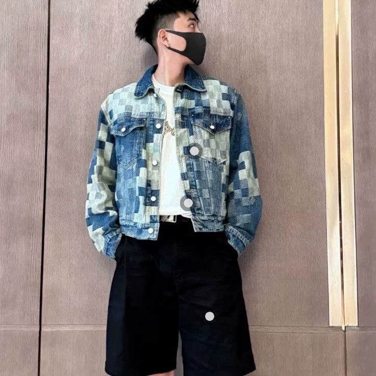 Louis Vuitton Louis Vuitton Fei Dong co-branded checkerboard denim jacke Size US M / EU 48-50 / 2 - 6 Thumbnail