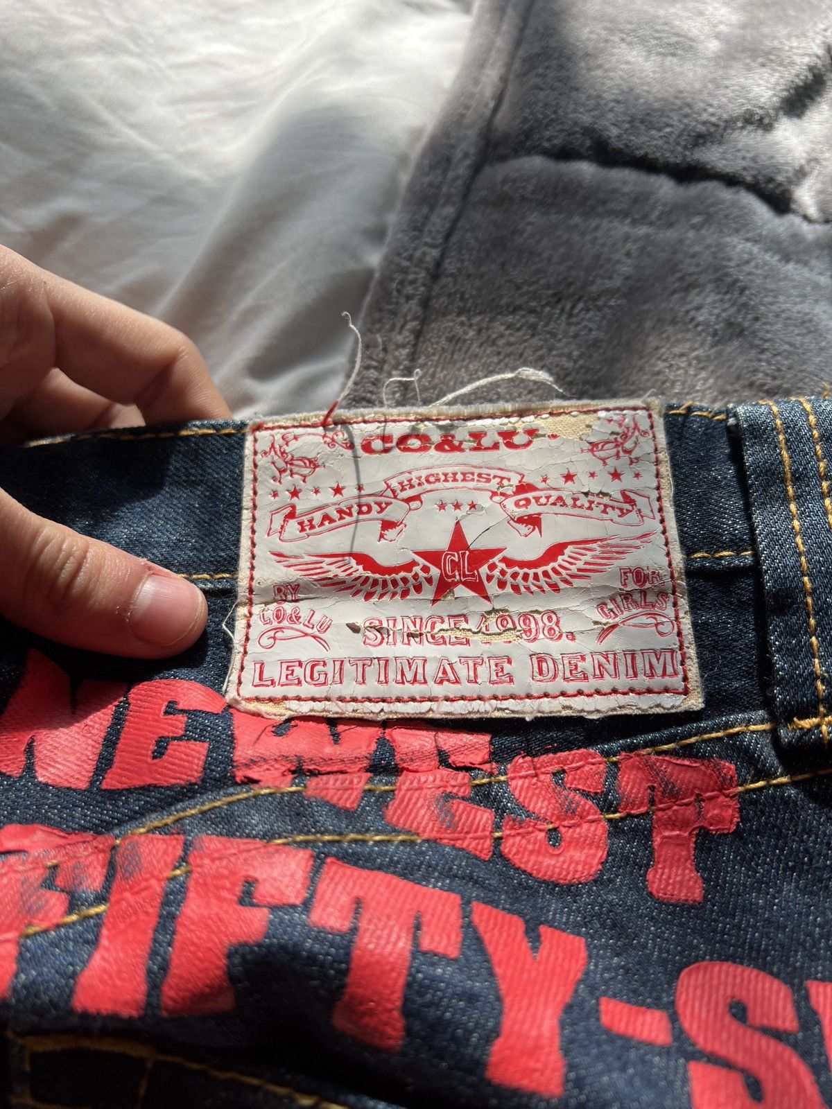 Japanese Brand × Vintage Vintage Co & Lu Diecock selvedge Jeans. EVISU inspired.PRINT Size US 30 / EU 46 - 5 Thumbnail