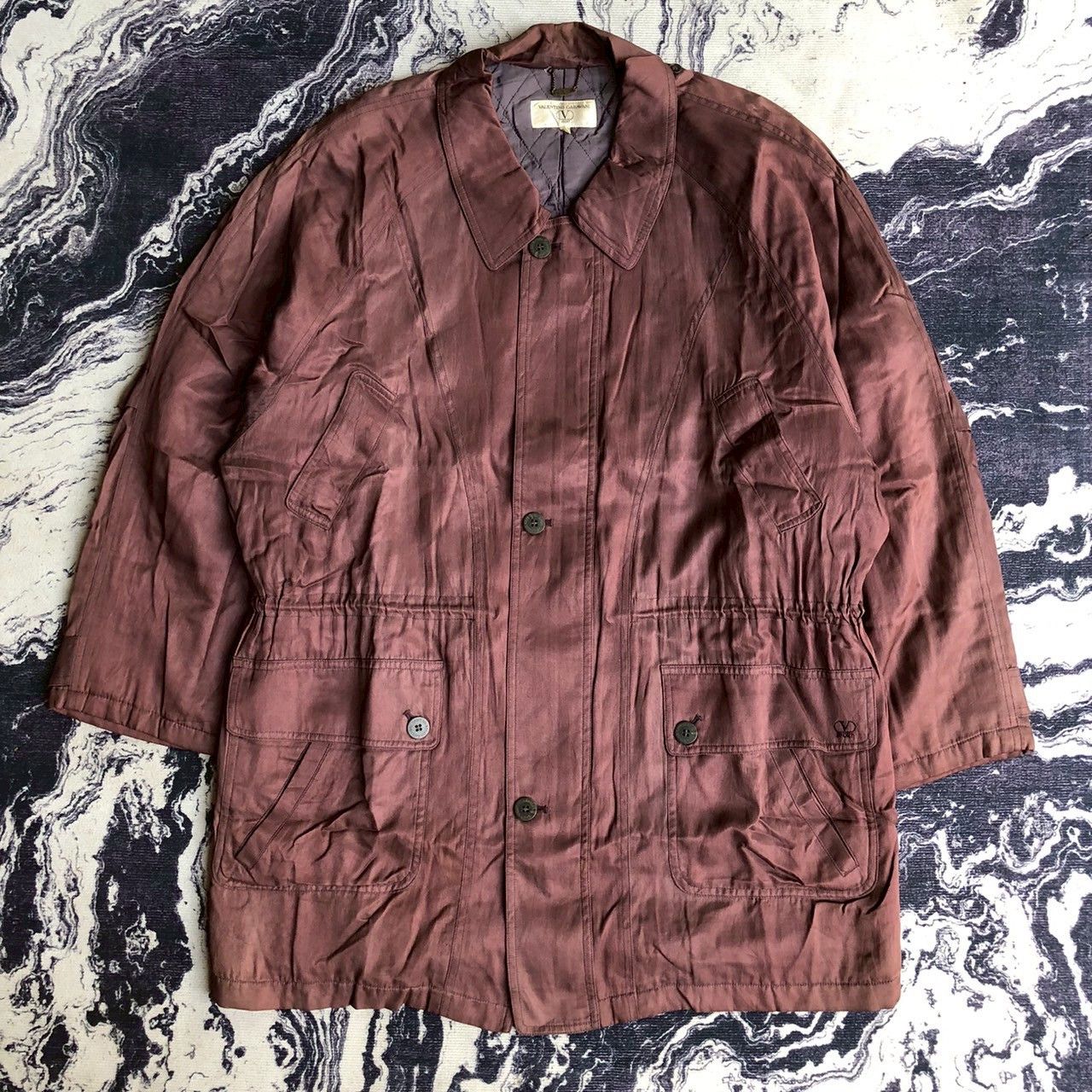 Valentino Vintage 90s Valentino Garavani Sport Silk Jacket Coat Size US L / EU 52-54 / 3 - 1 Thumbnail