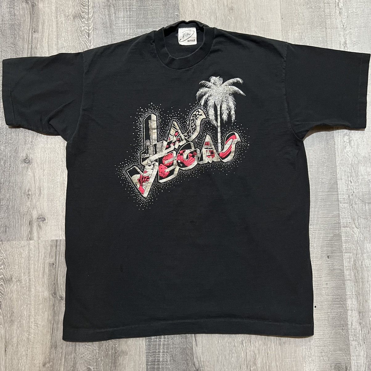 Vintage VTG Las Vegas Nevada Black Rhinestone USA Travel T Shirt Size US XL / EU 56 / 4 - 1 Thumbnail
