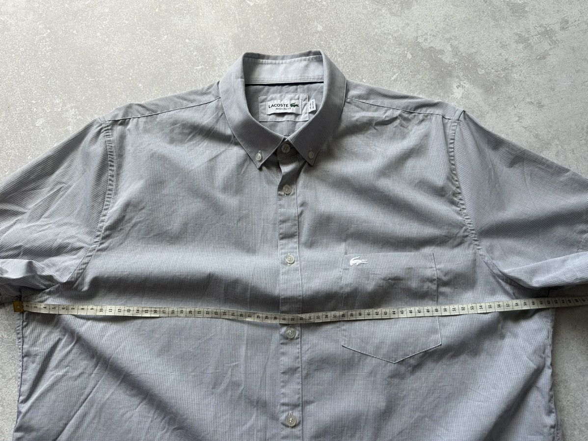 Lacoste Men's Lacoste Grey Check Short Sleeve Shirt Devanlay SZ 44 Size US XL / EU 56 / 4 - 6 Thumbnail