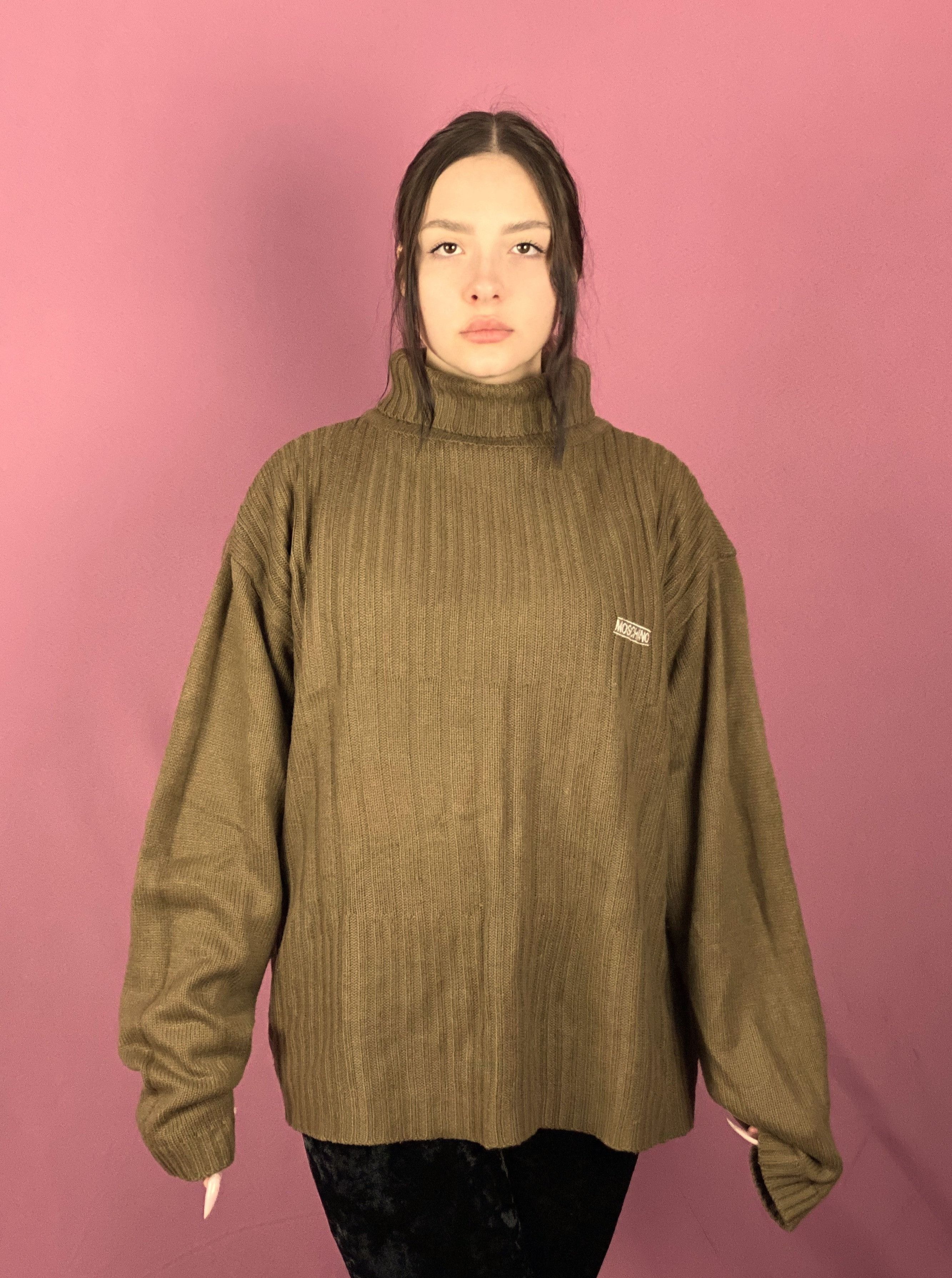 Moschino × Vintage 90s Moschino Jeans Vintage Women's Turtleneck Sweater - S Size S / US 4 / IT 40 - 2 Thumbnail