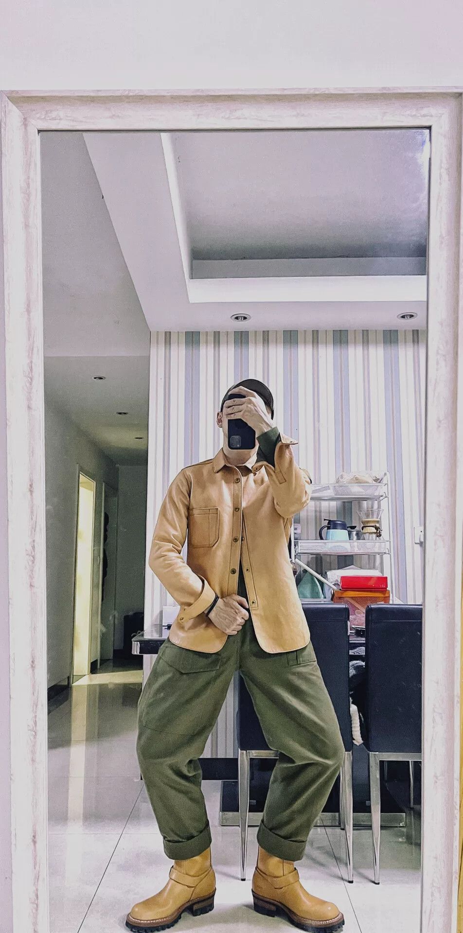 Tetsunori Tawaraya tan leather shirt jacket with pockets Size US M / EU 48-50 / 2 - 1 Thumbnail
