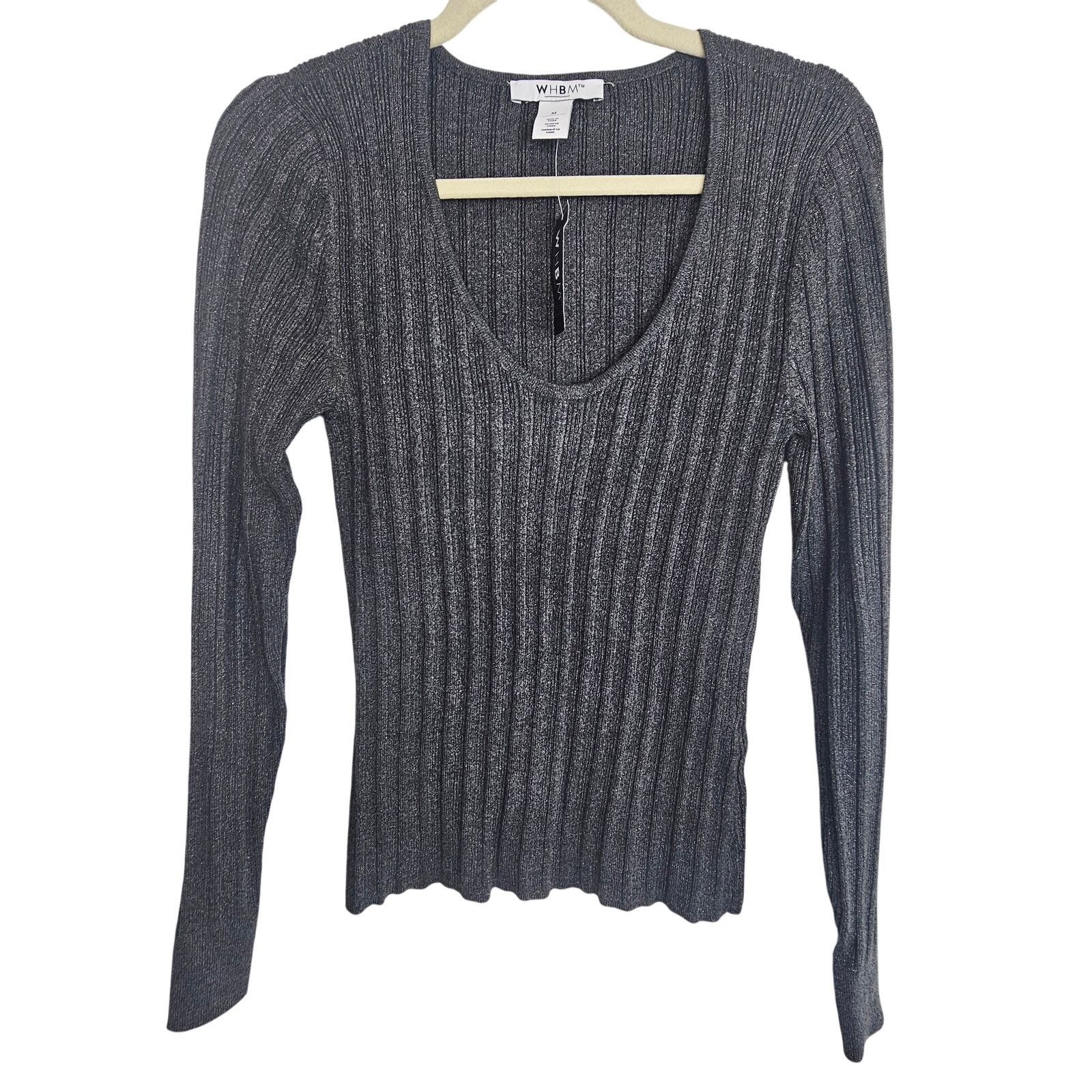 White House Black Market White House Black Market Womens Ribbed Scoop Neck Sweater M Size M / US 6-8 / IT 42-44 - 1 Thumbnail