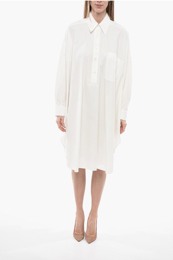 image of Bottega Veneta Oversized Shirt Dress in White, Women's (Size 2XS)