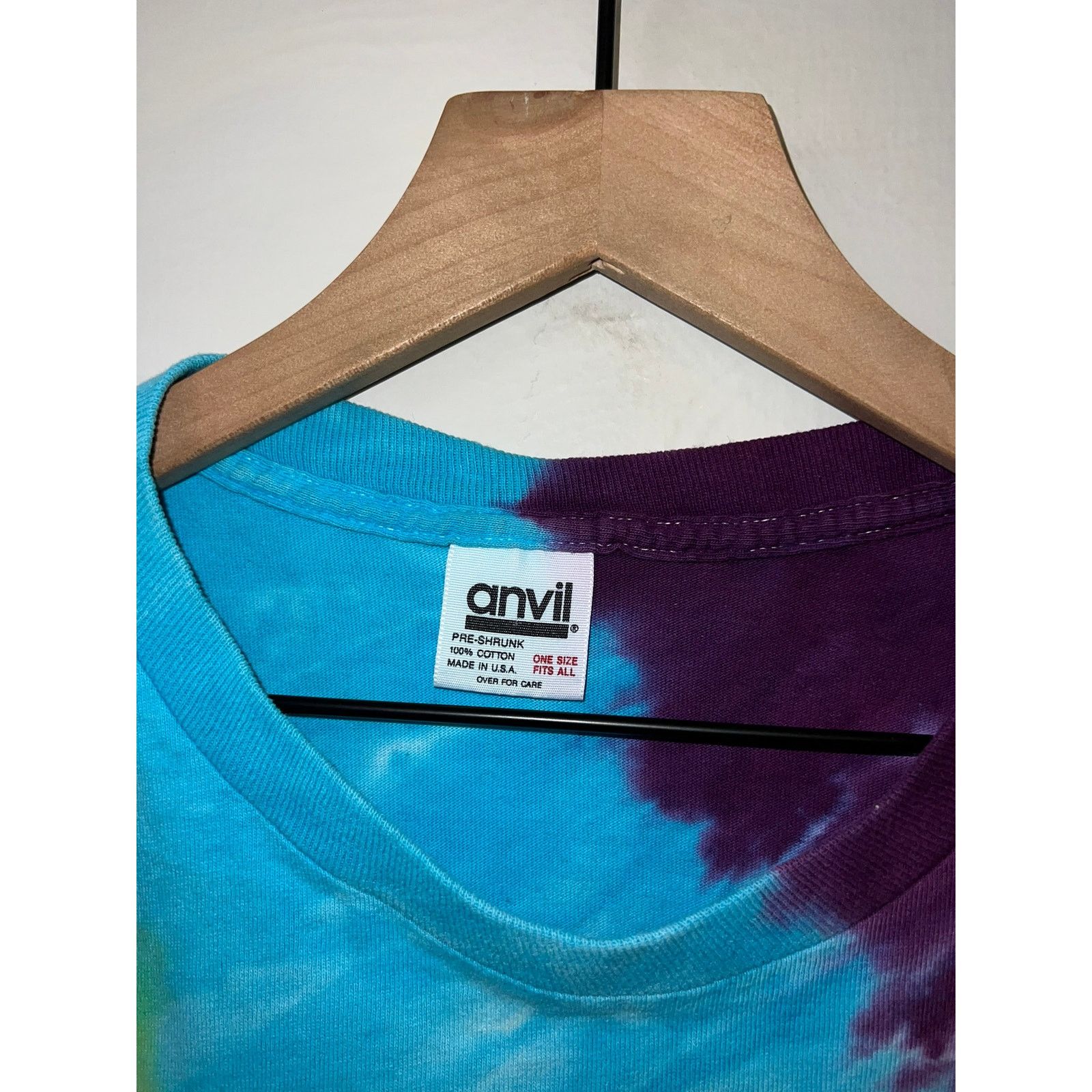 Anvil Womens Vintage Tie Dye Shirt Anvil Tee Crop Top VTG 90s OS Size L / US 10 / IT 46 - 7 Thumbnail