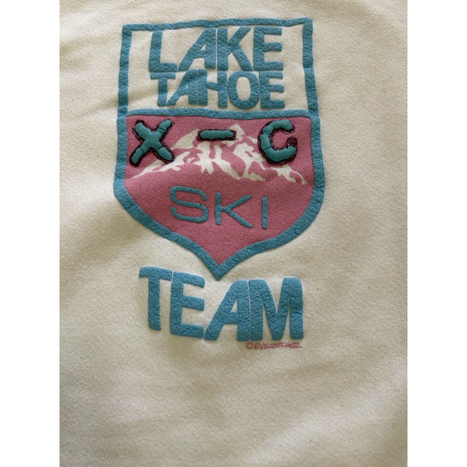 Jerzees VINTAGE Jerzees Sweatshirt White Lake Tahoe Team XL 90s Ski Snow Logo Mens Sweatshirt Size US XL / EU 56 / 4 - 7 Thumbnail