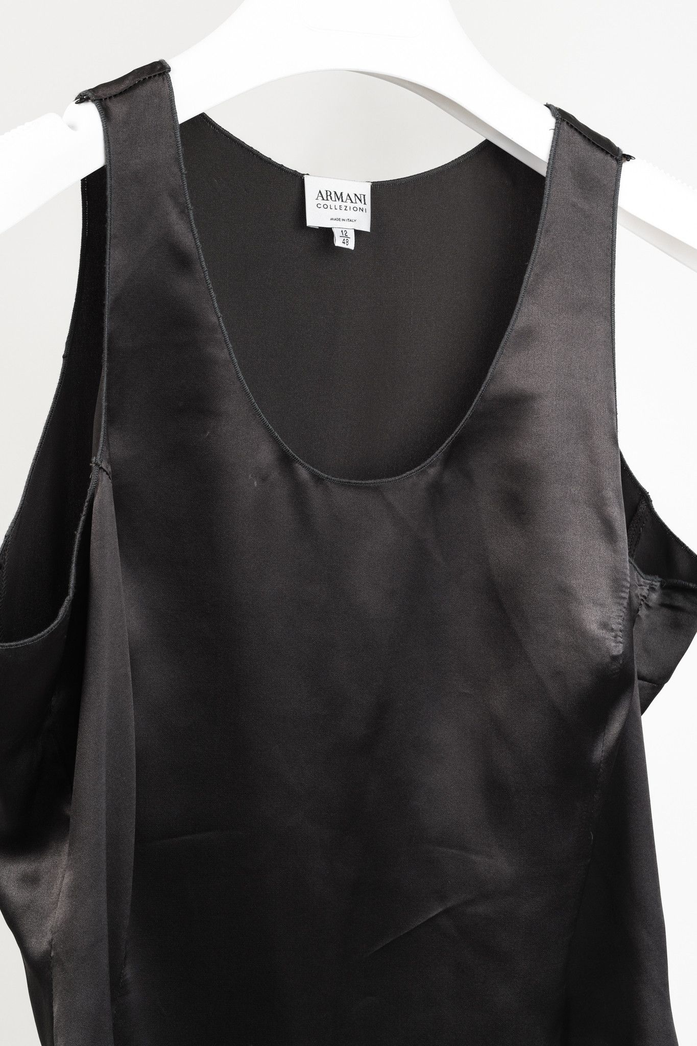 Armani Collezioni Armani Collezioni 2002 Charcoal Silk Cami Size L / US 10 / IT 46 - 3 Thumbnail
