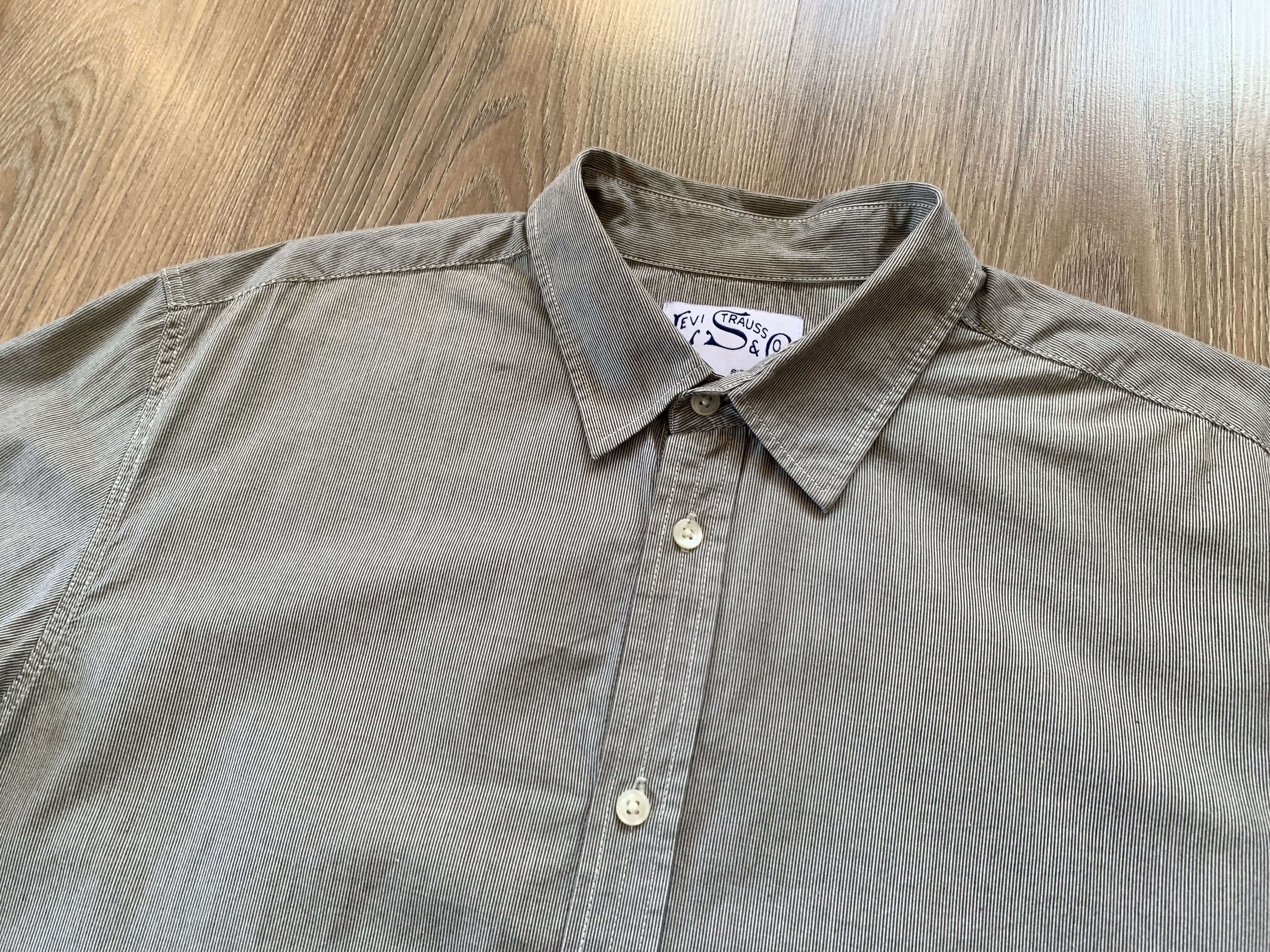 Levi's Levi's Vintage Gray Stripe Cotton Button Up Shirt Size US L / EU 52-54 / 3 - 4 Thumbnail